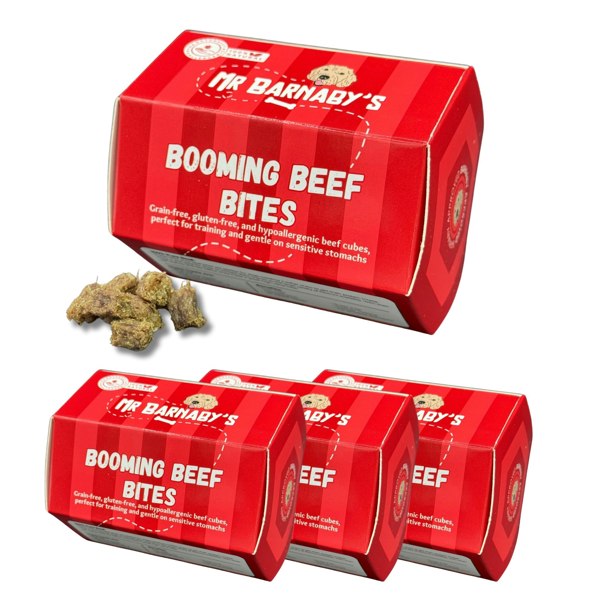 Mr Barnaby's Booming Beef Bites Dog Treats (Pack of 4)