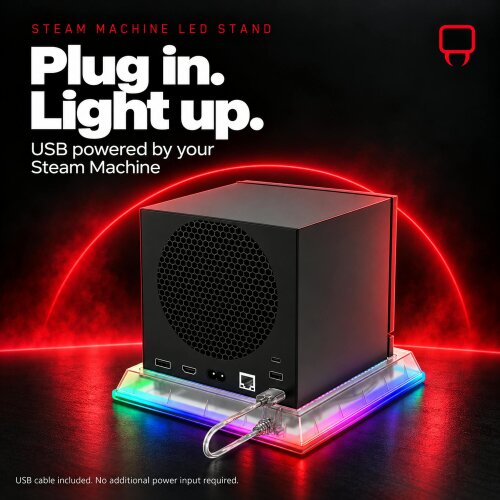 Venom Steam Machine LED Console Stand with 8 Colour RGB Lighting and Ventilated Base