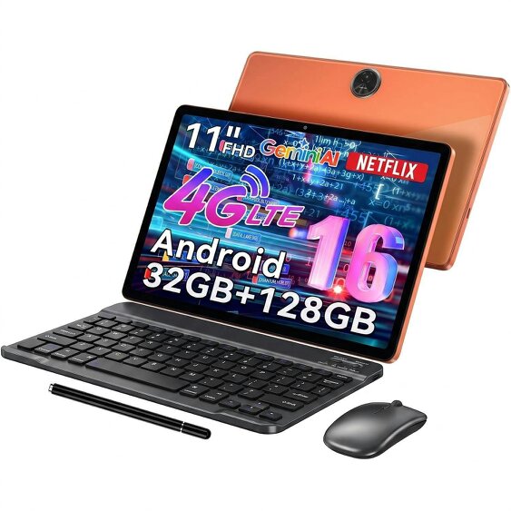 Blackview Zeno 5 Android 16 8GB 128GB 11" Orange Tablet Set Pack