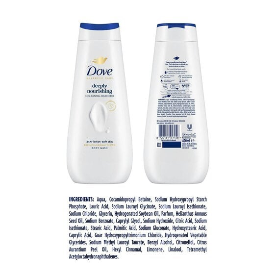 Dove Advanced Care Deeply Nourishing Body Wash 24H Micromoisture, 14x400ml