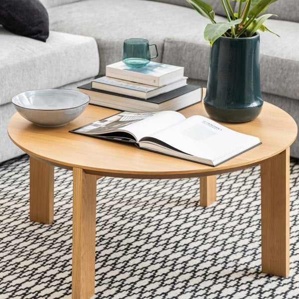 Furniture To Go Maxime Round Coffee Table in Matt Oak