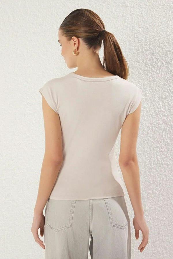 WOVCOR Viscose Fitted Knit Blouse