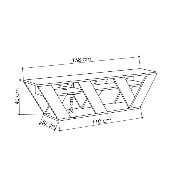 Decortie Ralla Modern TV Unit with Shelves 65" 158cm