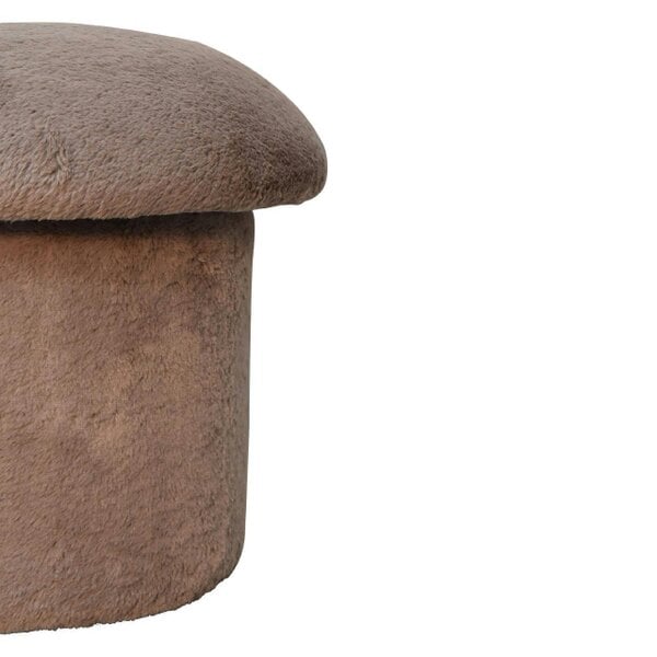 Wyld Haus Pont Aven Grey Faux Fur Mushroom Footstool