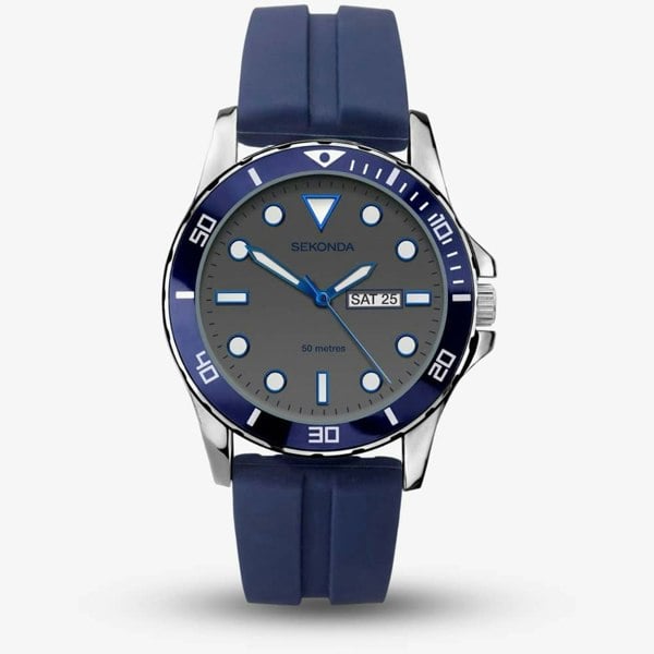 Sekonda Sports Blue Rubber Strap Watch 1702