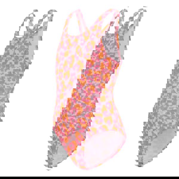 Regatta Girls Katrisse Leopard One Piece Swimsuit - Orange Peel - 