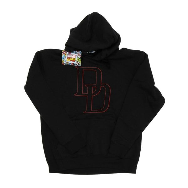 Marvel Mens Daredevil Logo Outline Hoodie - Black