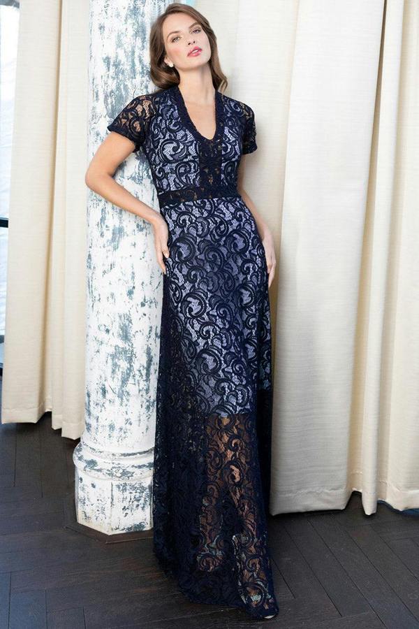 HotSquash V Neck Lace Maxi Dress