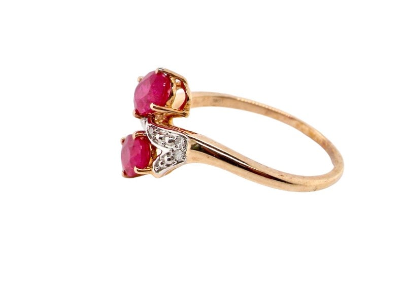 Vintage Tom A 9 carat gold ruby and diamond ring