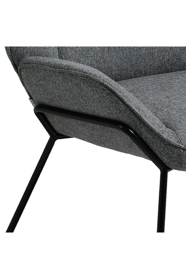 Living and Home Minimalist Linen Armchair Grey