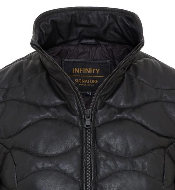 Infinity Leather Womens Puffer Quilted Bomber Leather Jacket - Hamar