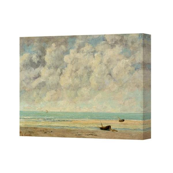 Benjamin Tate Design Coastal Seascape Canvas Art Print With Boats Under Expansive Sky
