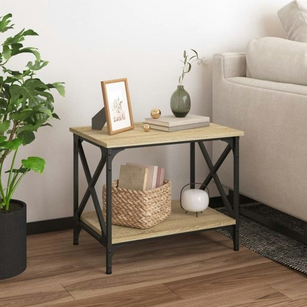 Berkfield Side Table Sonoma Oak 55x38x45 cm Engineered Wood