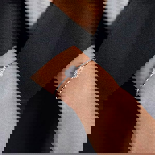 Swarovski Hyperbola Rhodium Plated White Heart Bangle 5684385