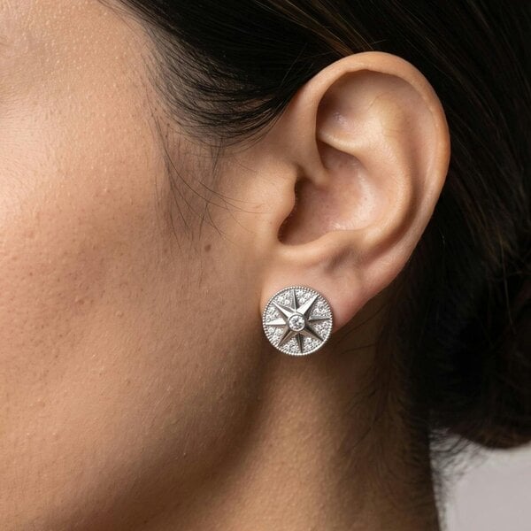 Uchi & Soto Enso Silver Star Pendant Necklace and Earrings Set