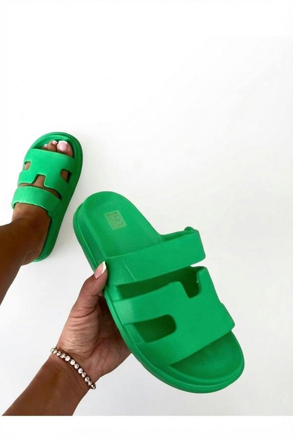 Lucille Cut Out Open Toe Strappy Sandals - Green_wb