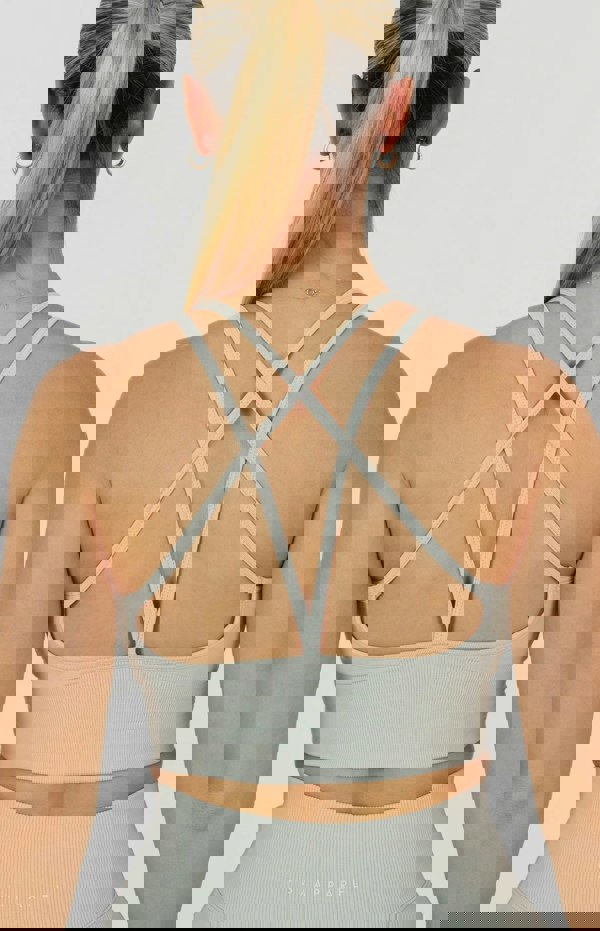 V3 Apparel Form Seamless Strappy Sports Bra - Light Grey