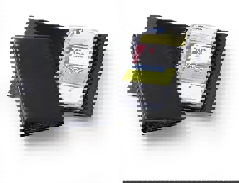 Durable VISIFIX 96 Business Card Ring Binder Album Book | A-Z Index Tabs | Black