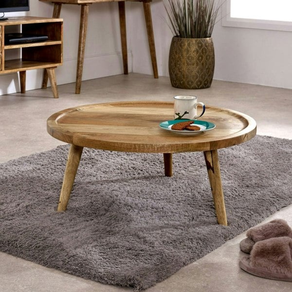 IH Design Zenon Light Mango Wood Round Coffee Table