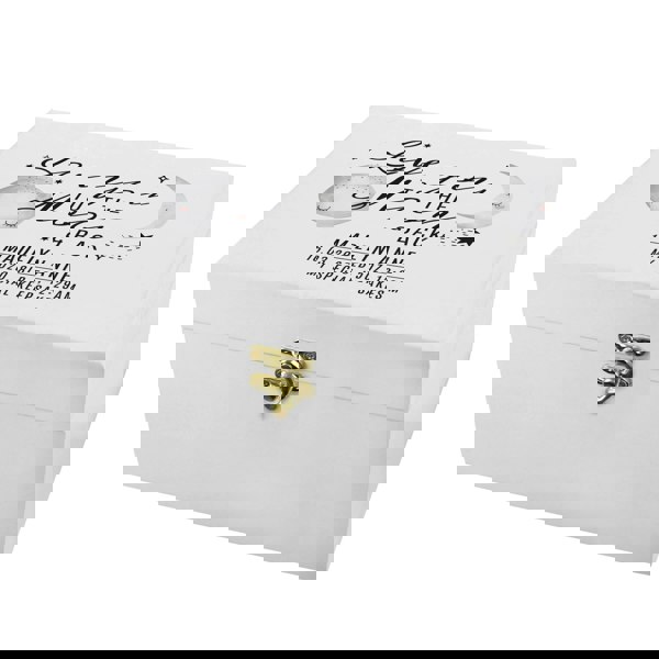 Personalised Memento Company Personalised Baby To The Moon and Back White Wooden Keepsake Box