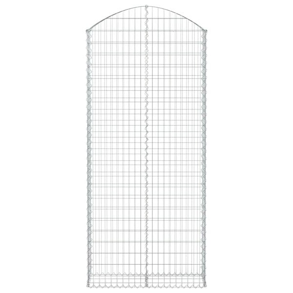 Berkfield Arched Gabion Basket 100x30x220/240 cm Galvanised Iron