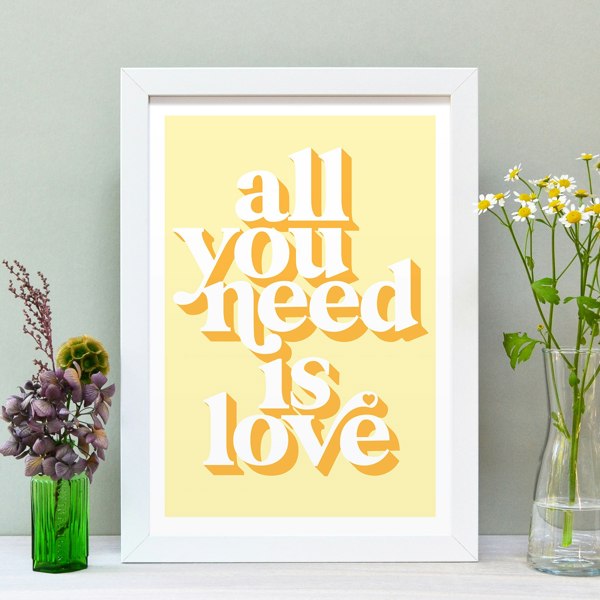 Hands & Hearts All you need is love positivity art print