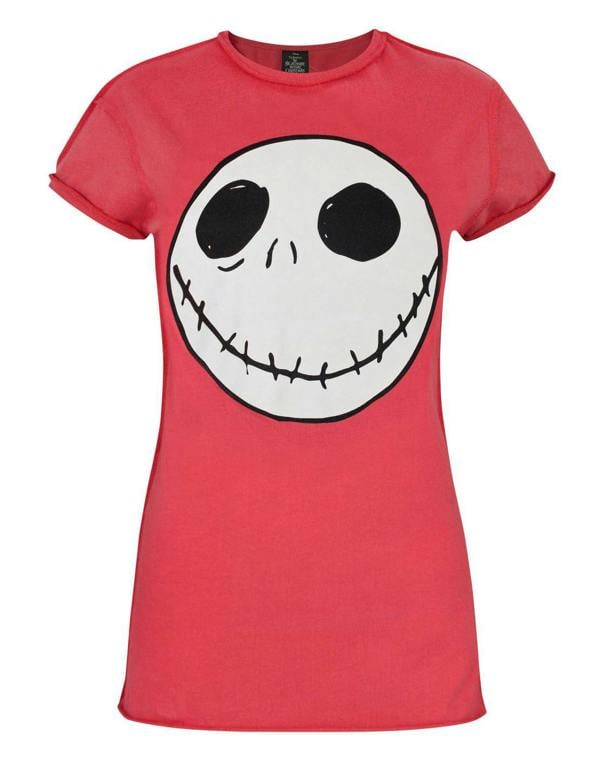 Disney The Nightmare Before Christmas Womens Red Jack Skellington Short Sleeved T-Shirt