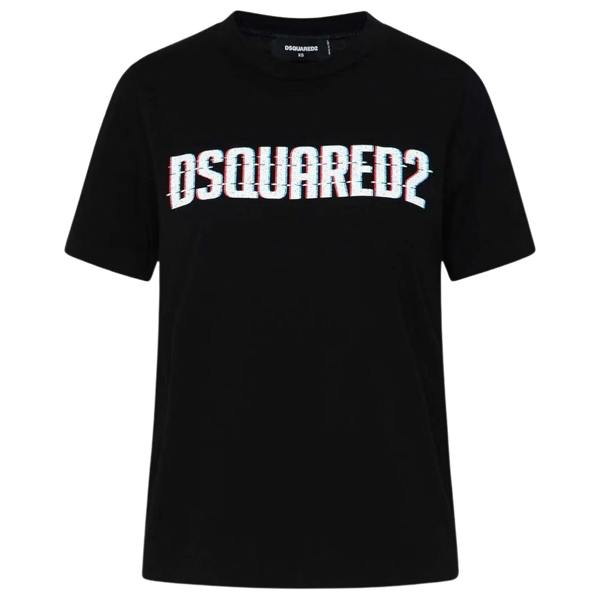 DSQUARED2 Logo Print Crew Neck Black  T-Shirt XXS