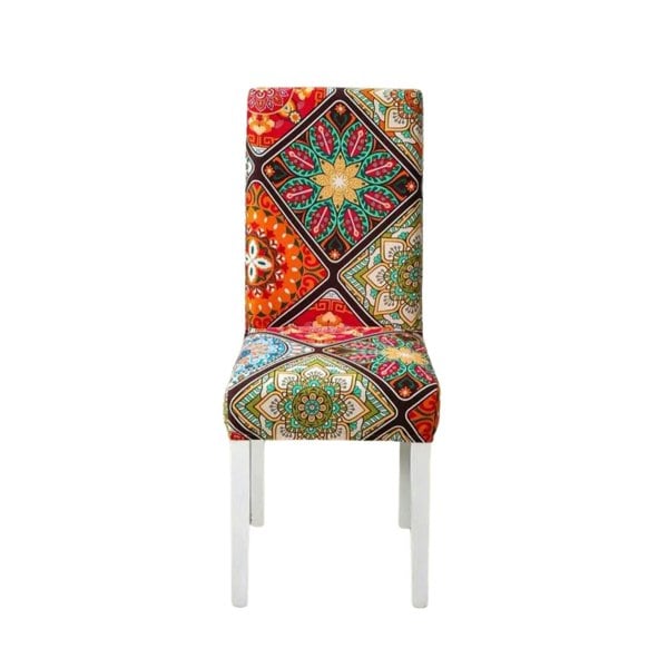 Anyhouz Anyseat Chair Cover Multicolor Floral Bohemian Style Elastic Slipcover Dining Decor