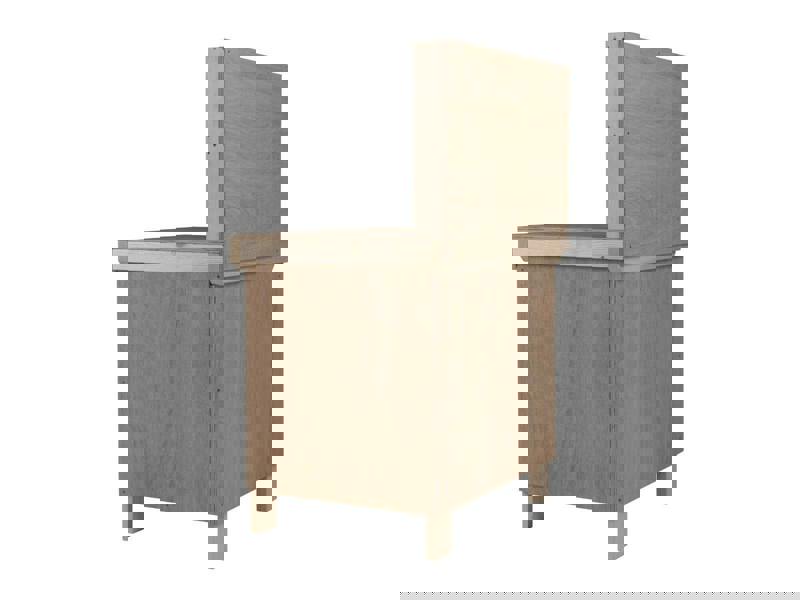 Arbor Garden Solutions Wooden Eucalyptus hardwood top workbench with lockable cupboard (V.9) with back panel and double shelf