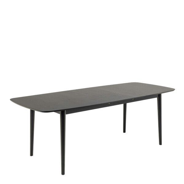 Wyld Haus Novi Sad Black Wooden Rectangular Extending Dining Table