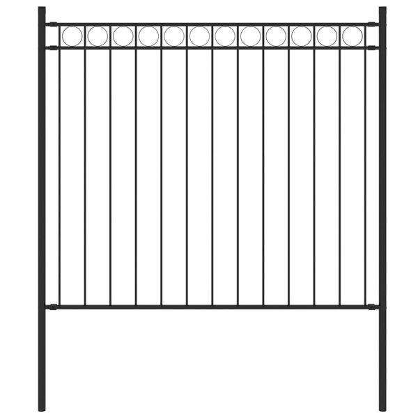 Berkfield Garden Fence Steel 1.7x0.8 m Black