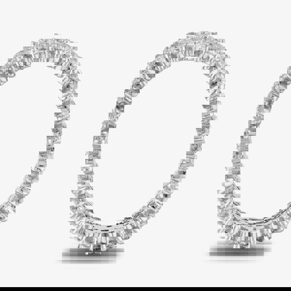 Starbright Silver Cubic Zirconia Claw Set Three Row Full Eternity Ring R4883 3A