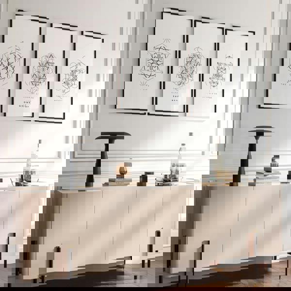 Canvas Pictures For Living Room | Set of 3 Sacred Geometry Wall art Prints