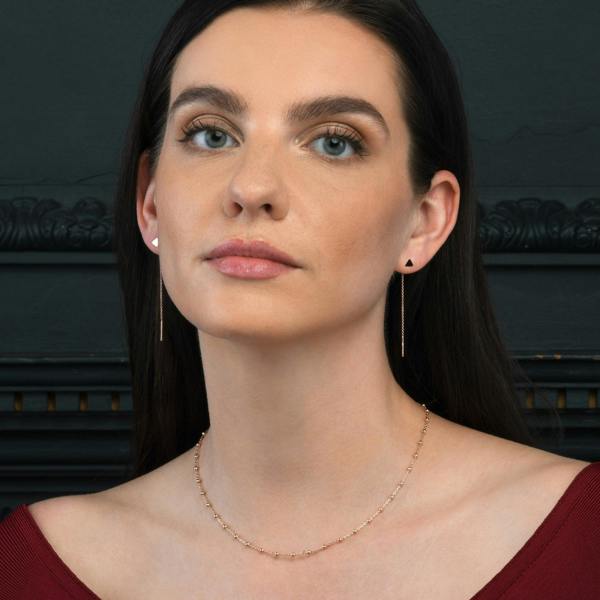 namana Rose Gold Plated Sterling Silver Beaded Chain Necklace