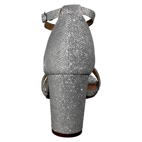 Spot On Ladies Spot On Ankle Strap Glitter Sandals F12036