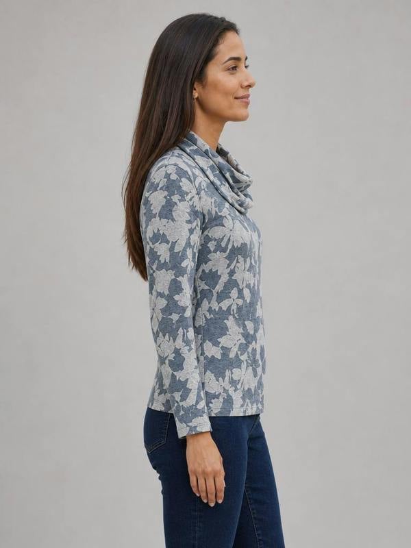 TIGI Patchwork Floral Cowl-neck