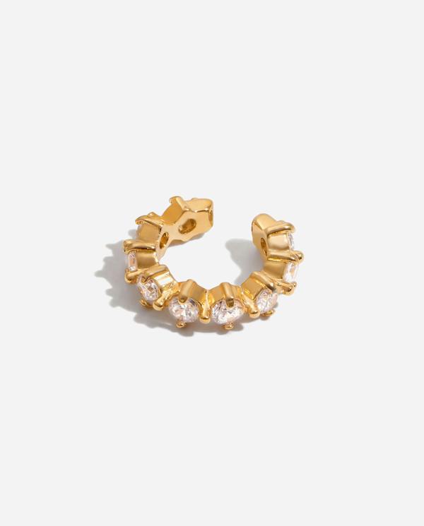 Elk & Bloom Dainty 14k Gold Solitaire Tennis Hoop Ear Cuff