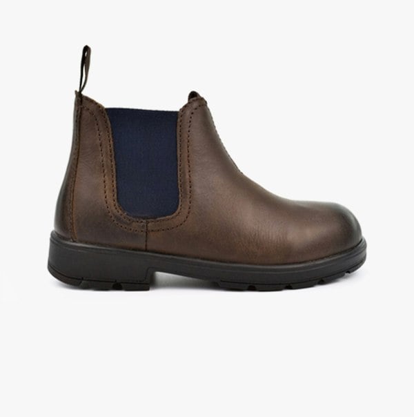 Roamers B820GB Unisex Kids Leather Chelsea Boots Waxy Brown