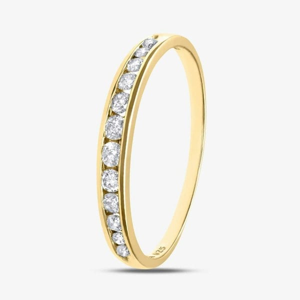 T. H. Baker 9ct Yellow Gold 0.25ct Graduating Diamond Half Eternity Ring PR04775Y