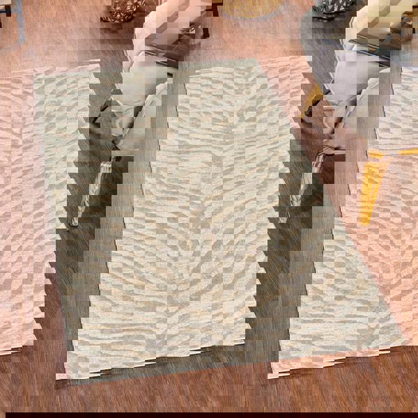 Livabliss City-Animal Print Grey Beige Yellow Boho Zebra Pattern Rug