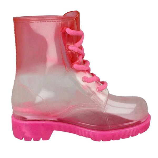Spot On Girls Spot On Gradiant Transparent Lace Up Welly Boot