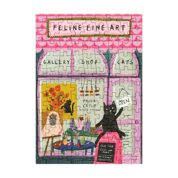 Happily Puzzles Feline Fine Art  - 99 Piece Mini Jigsaw Puzzle