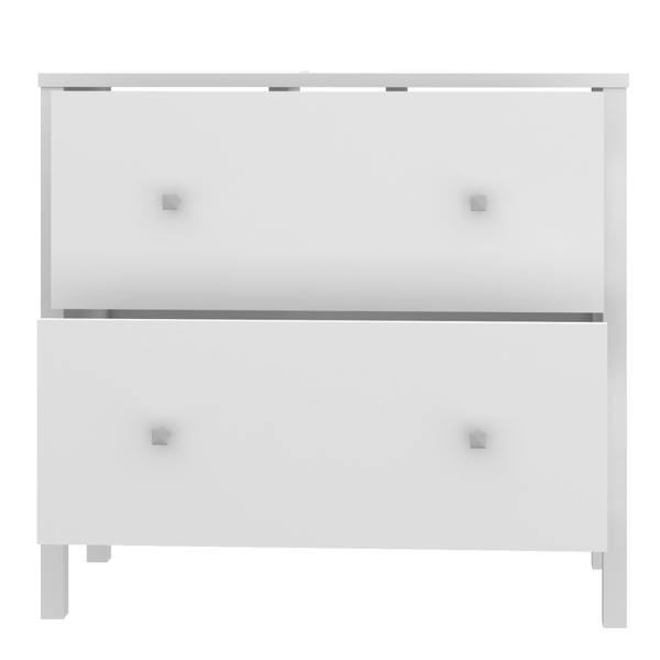 Furniture To Go Ipsarion Under Sink Bathroom Storage Unit with 2 Drawers & Silver Handles in White