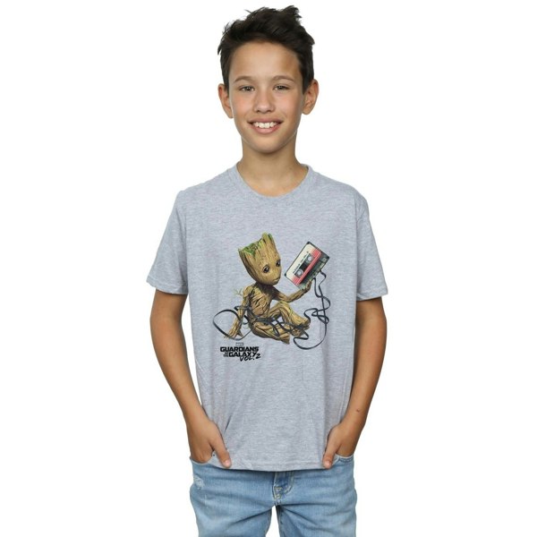 Marvel Boys Guardians Of The Galaxy Groot Tape T-Shirt - Sports Grey