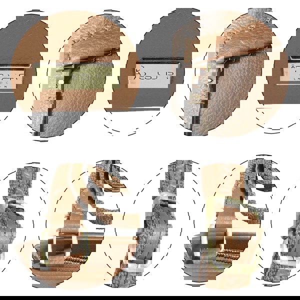 Assots London 'FLORENCE' Tan Pebble Grain Leather Crossbody Sling Bag