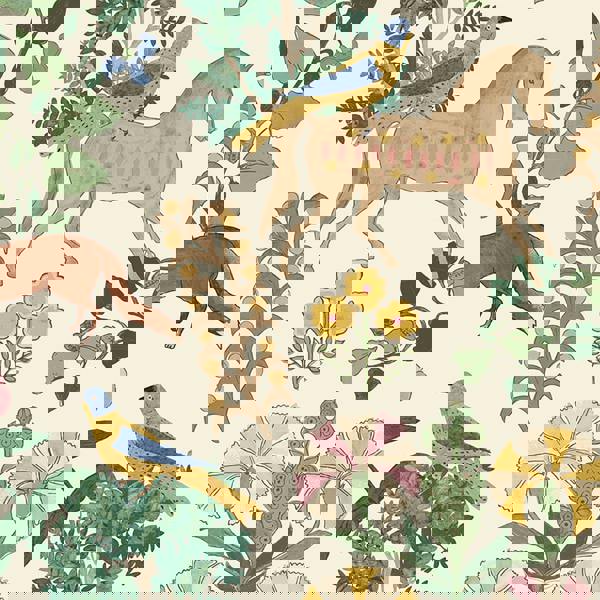 Joules Folk Forest Floral Wallpaper | Multicoloured