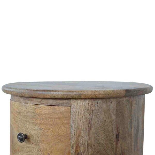 Wyld Haus Amalfi 3 Drawer Wooden Drum Bedside Table