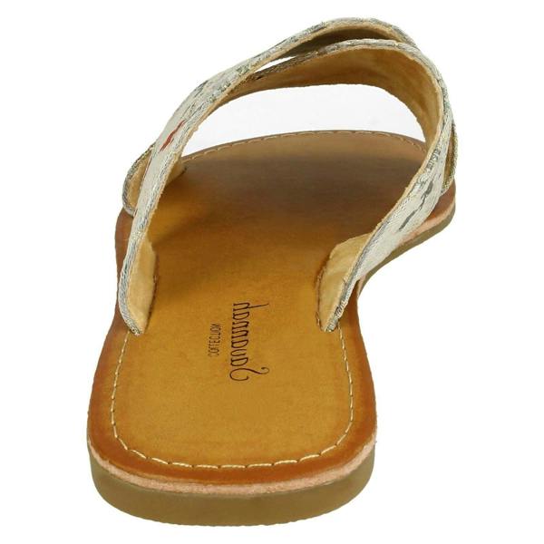 Savannah Ladies Savannah Cross Strap Patterned Mules