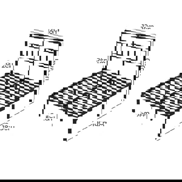 Levede Small Double Bed Frame Metal Platform with Headboard Heavy Duty 4FT Black